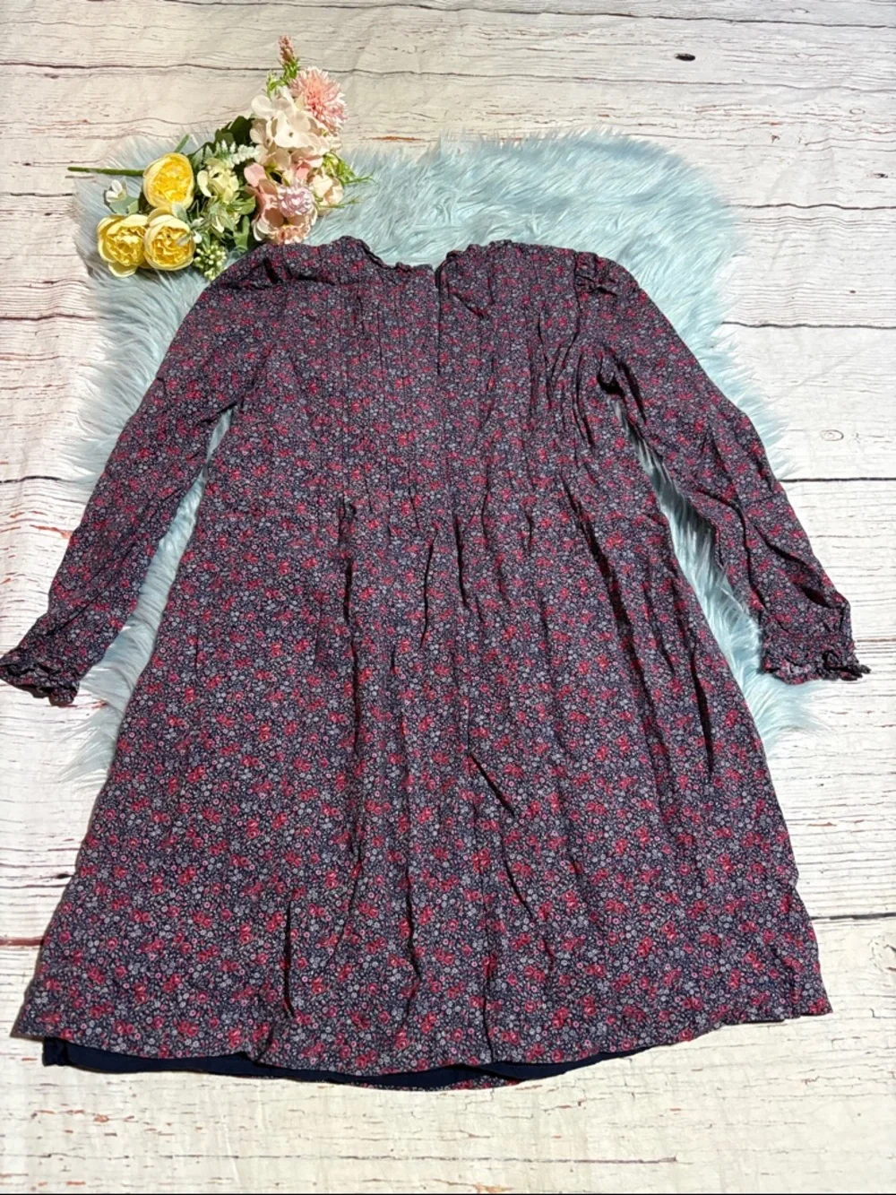 GAP Kids Floral Dress - Purple and Pink Pintuck Dress sz L